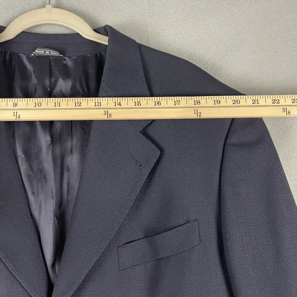 Luciano‎ Carreli Wool Blazer Sport Coat Mens 46R Blue Super 120s Career Italy